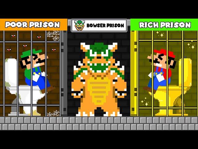 Toilet Prank: Mario and Luigi Challenge Poor vs Rich Bowser Prison Escape | Game Animation