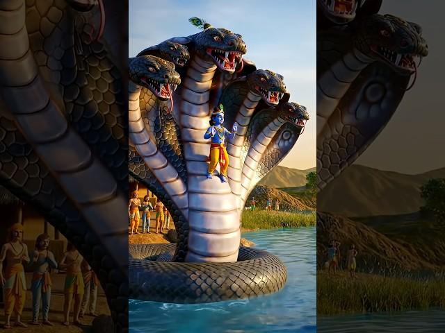 "Krishna Ji Ka Divya Dance Kaliya Naag Ke Sar Pe – 3D Animated Divine Tale" #krishna #shorts #viral