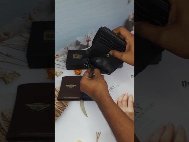 Esiposs Branded Tri-Fold Vertical Genuine Leather Wallet