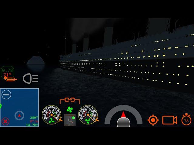 RMS Titanic hit the iceberg and RMS Titanic sinking - Ship Handling Simulator - Ship Mooring 3D