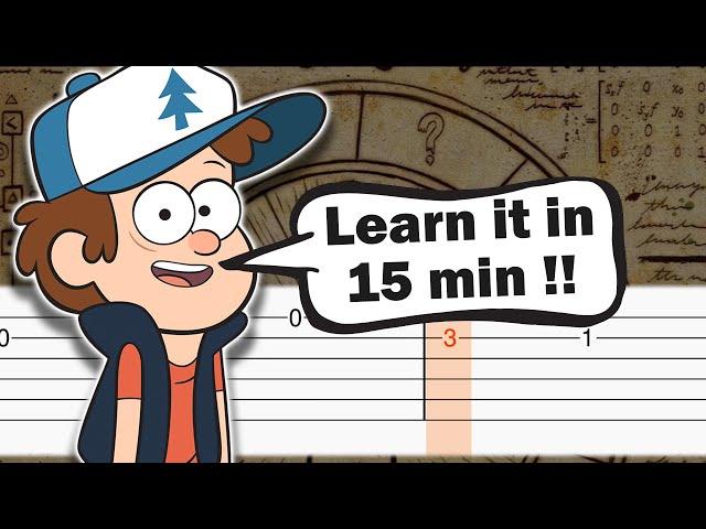 Gravity Falls - Opening Theme Song - EASY Guitar tutorial (TAB)