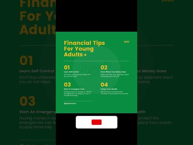 Financial Tips for young adults| Personal Finance| How to money