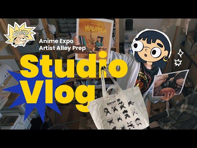 studio vlog  prepping for Anime Expo 2024 largest anime convention in north america | artist alley