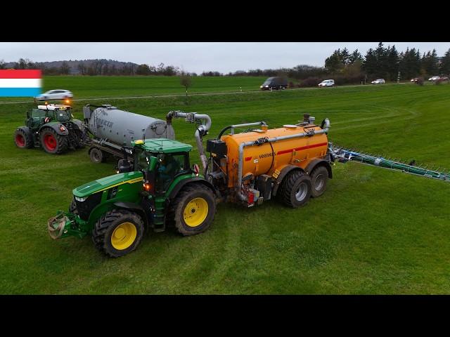 Brand new slurry technology | John Deere 7R 330 // Veenhuis Profiline + Bomech | Luxembourg 2024