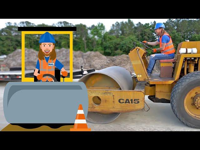 Road Roller with Handyman Hal | Construction for Kids | Learn about Rollers