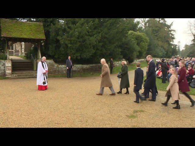 King Charles, Queen Camilla, members of the royal family arrive for Christmas Day service | AFP