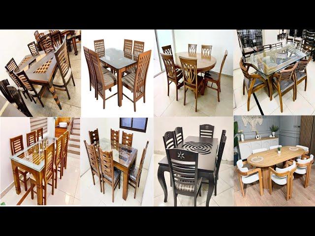 Dining Table Design 2024 | Beautiful Latest Wooden glass Dining Table | Glass TOP Dining Table Set