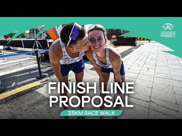 Race walker proposes after finish  | World Athletics Championships Budapest 23