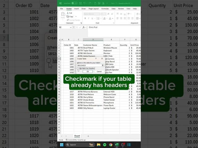 Ctrl + T Shortcut in Excel‼️ #excel