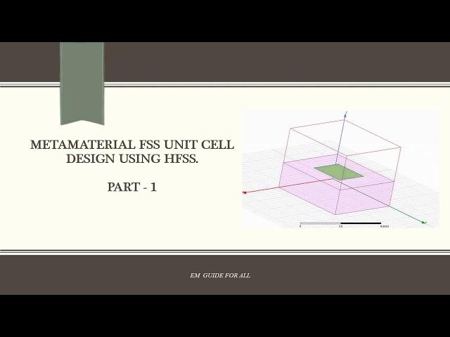 Metamaterial FSS unit cell Design USING HFSS PART   1