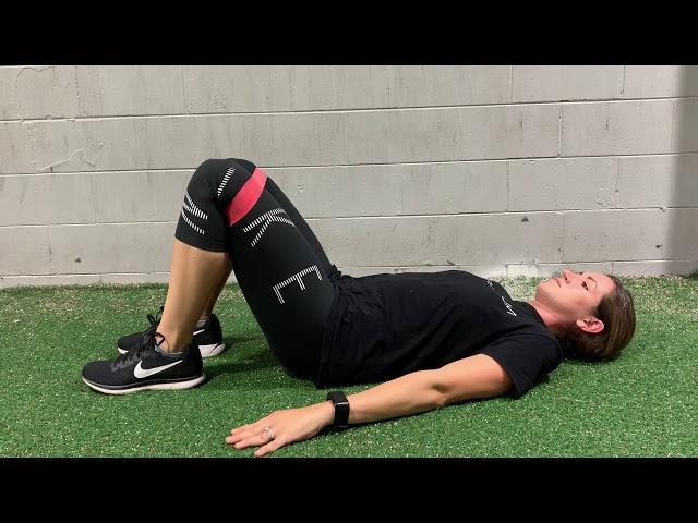 Posterior Pelvic Tilt with Bridge (Band around Knees)