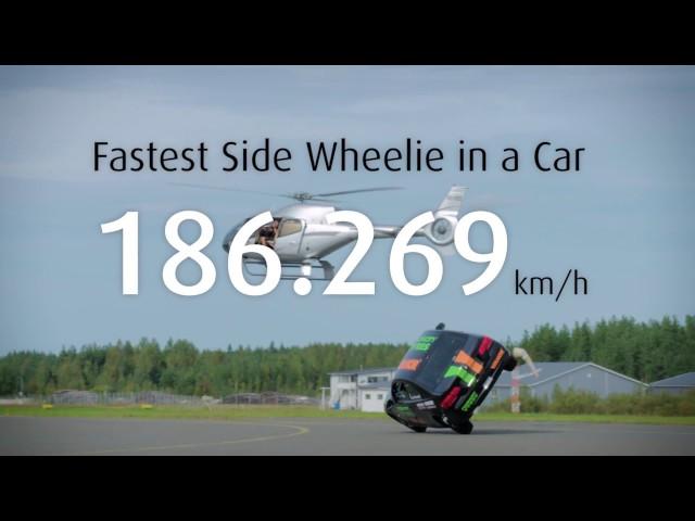 Vianor & Nokian Tyres - The fastest side wheelie in a car (short): Watch the Guinness World Record