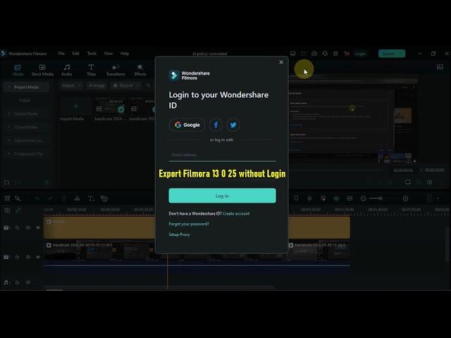 Export Filmora 13 0 25 without Login