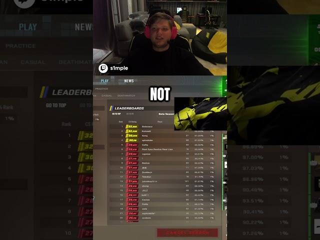 s1mple about CS2 Leaderboard