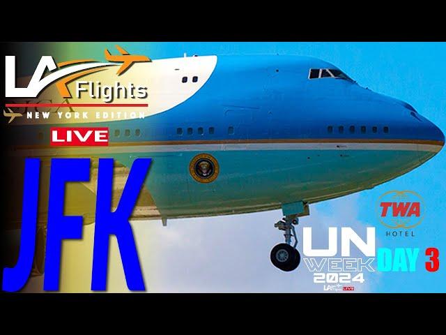 LIVE JFK: Air Force One at John F Kennedy Airport | UN WEEK Plane Spotting