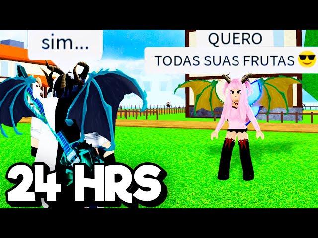24 HORAS DIZENDO SIM PARA MINHA NAMORADA NO BLOX FRUITS