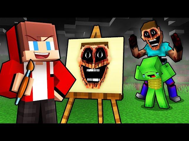 JJ Pranked Mikey with SCARY DRAWING MOD in Minecraft - Maizen