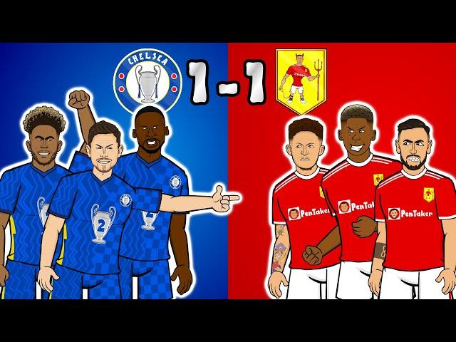 Chelsea vs Man Utd 1-1 (Sancho Jorginho Fred Goals Highlights 21-22)