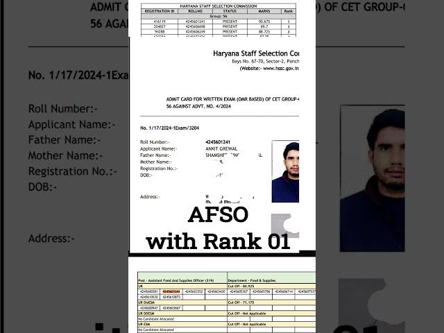 Hssc cet rank 01 || hssc cet group 56 || hssc cet uodate topper #trending #hssccet #cet2024