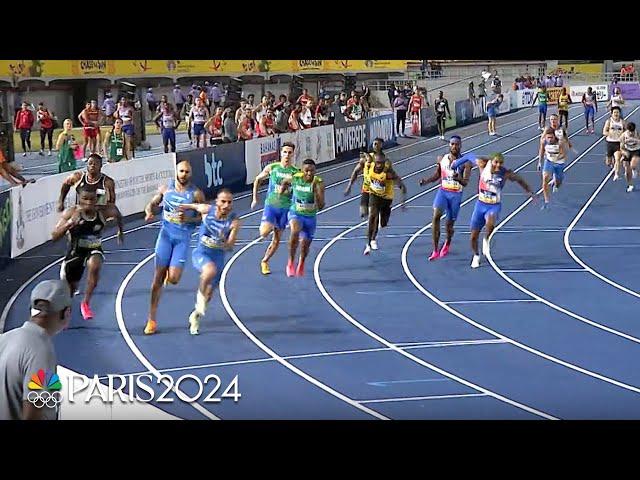 Noah Lyles anchors Team USA to heat win in men's 4x100m at World Athletics Relays | NBC Sports