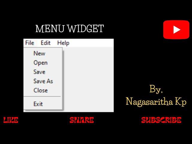 T_38:  MENU WIDGET IN TKINTER ( add_command(), add_cascade(), add_separator() )