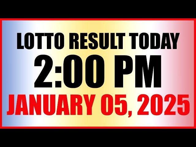 Lotto Result Today 2pm January 5, 2025 Swertres Ez2 Pcso