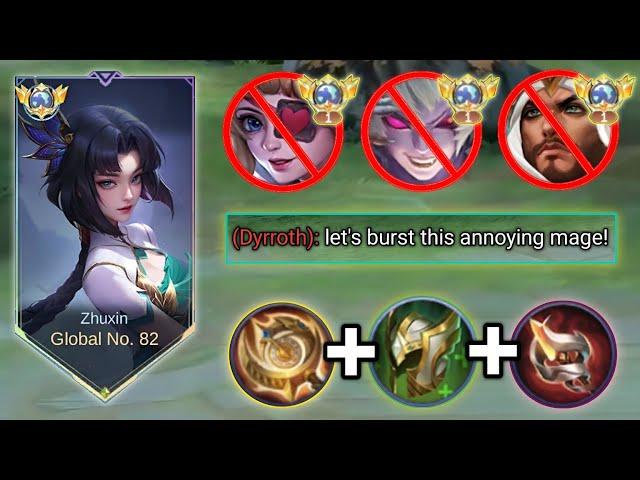 ZHUXIN DESTROYS META FIGHTERS IN MYTHIC RANK!‼️ (100% broken!) | ZHUXIN BEST BUILD -MLBB