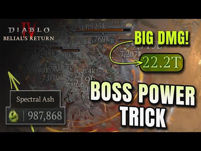 INSANE DMG with NEW BOSS POWER TRICK & Spectral Ash Updates Season 8 Diablo 4