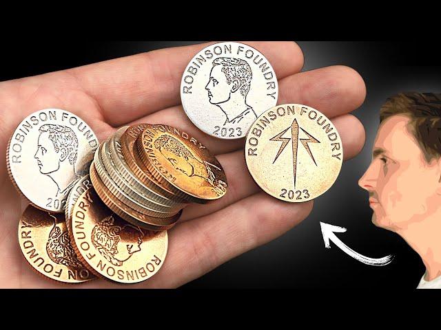 My face on coins - Silver and Bronze coin minting - Reeded edges! - xTool P2