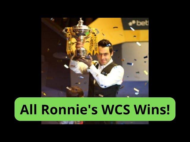 All 6 of Ronnie O'Sullivan Snooker World Championship Title Wins!! 2001,2004,2008,2012,2013,2020