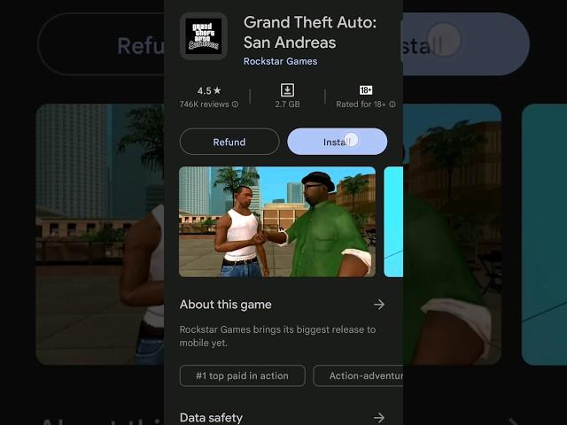 gta san andreas android downloading from play store in free #gtasanandreasmobile #youtubeshorts‍️