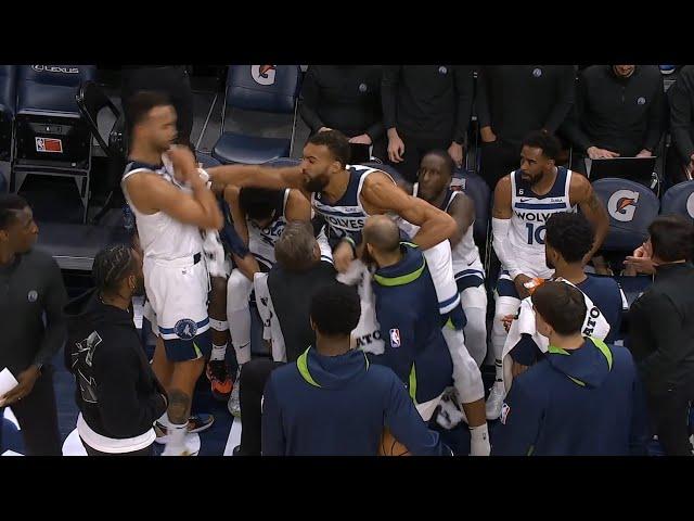 Rudy Gobert punches Kyle Anderson on Timberwolves bench during timeout vs Pelicans