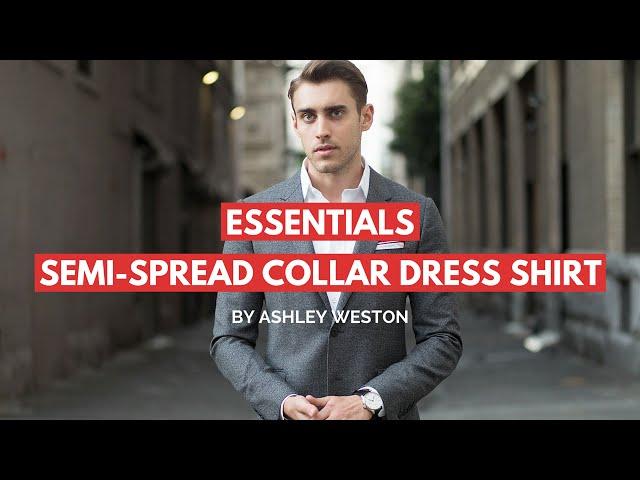 Semi-Spread Collar Dress Shirt - Men's Wardrobe Essentials - Collared