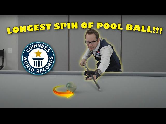 Longest Spin of a Pool Ball!! - Official Guinness World Record w/ Venom Trickshots