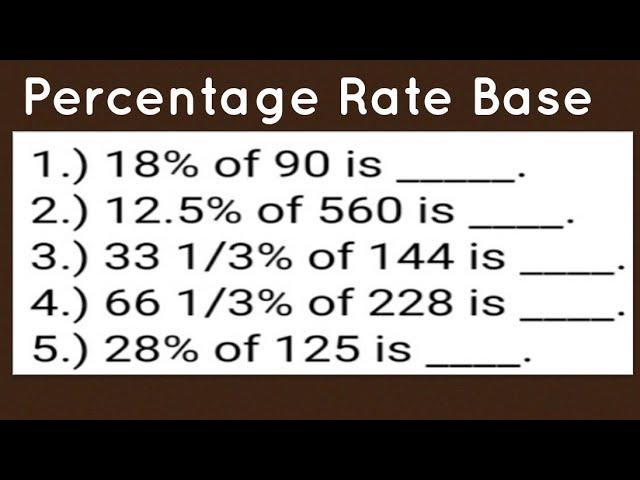 Percentage Rate Base | Civil Service Exam | part1 of 3