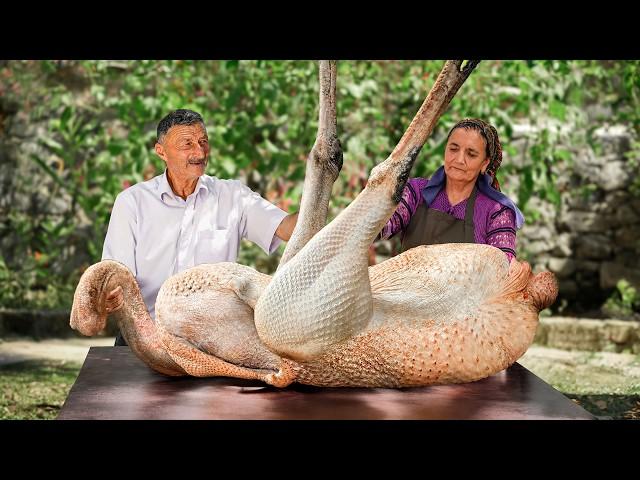 Roasting An Entire Ostrich In An Underground Tandoor! A Feast Our Village Never Seen