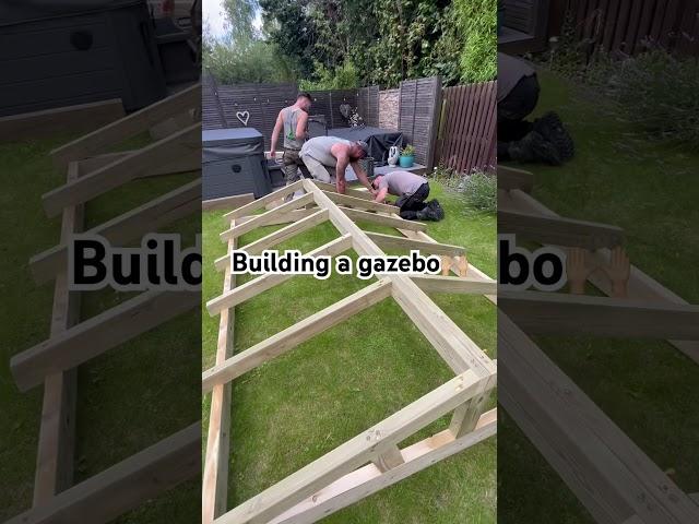 Build a gazebo with us.‍️ #build #builder #timber #wood #woodworking #powertools