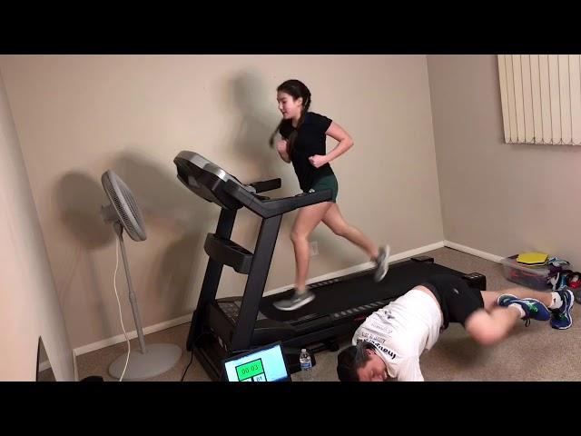 Week 3- family workout- 4 minute HIIT workout - treadmill, twist plank and mountain climber