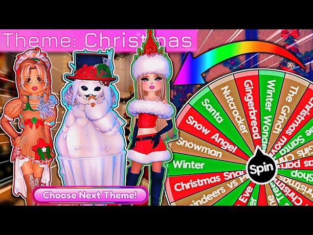 Letting A WHEEL Pick My CHRISTMAS Custom THEMES In DRESS TO IMPRESS! | ROBLOX