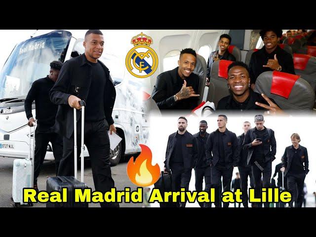 Mbappe is BACK!Real Madrid Stars Touched Down in France |Real Madrid arrival at Team Hotel in Lille