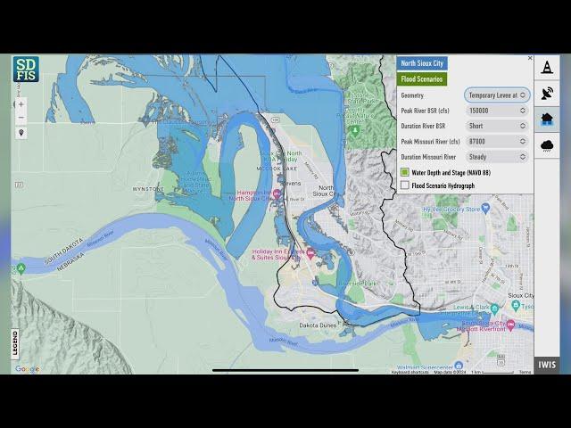 North Sioux City Flooding Maps With/Without Levee