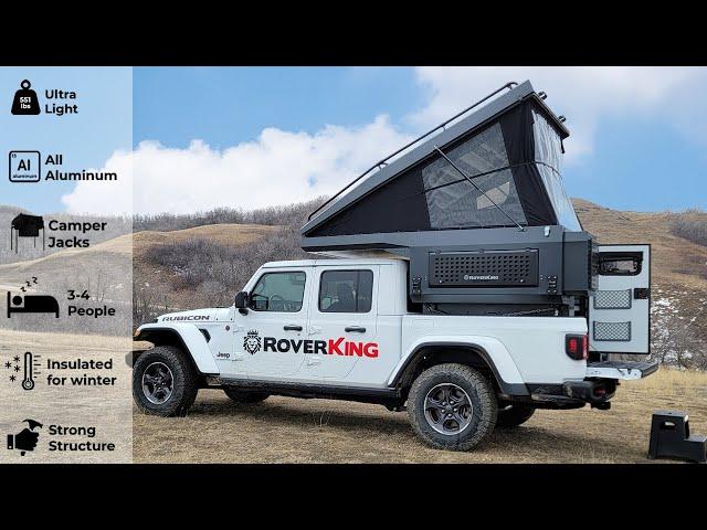 ROVERKING - Introducing the new, all-aluminum offroad truck camper, showcased on the Jeep Gladiator