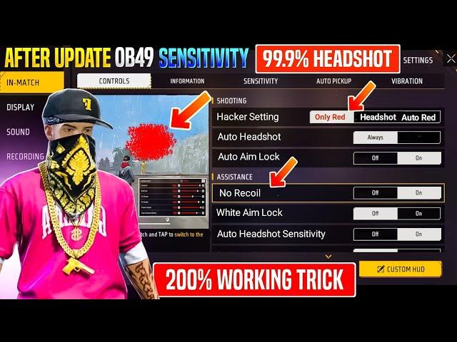 Free Fire Headshot Setting After Ob49 Update 2025Best Sensitivity Settings ️| Sensitivity Setting