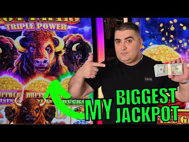 My BIGGEST JACKPOT On Buffalo Triple Power Slot