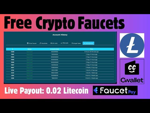 Free Claim Daily LTC 0.02 | Earn unlimited Faucetpay | Instant payout to crypto wallet