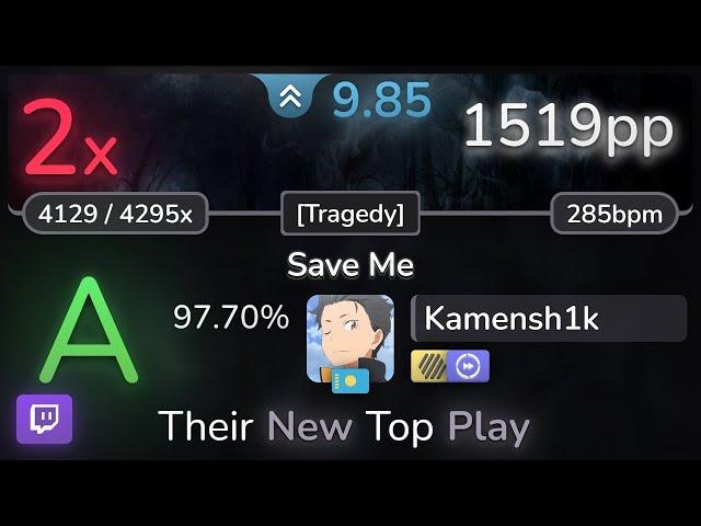  9.8⭐ Kamensh1k | Avenged Sevenfold - Save Me [Tragedy] +HDDT 97.70% | 1519pp 2 - osu!