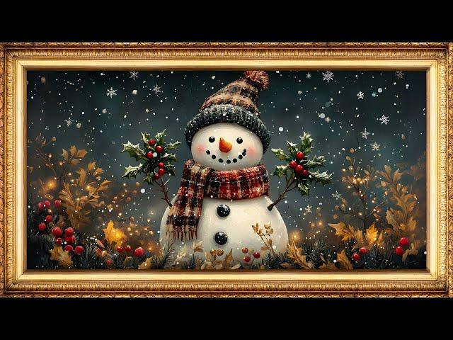 Christmas Magic: Happy Snowman Art Screensaver | 16 Stunning 4K Images for Your TV