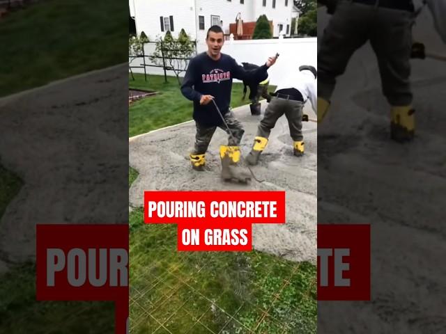 Pouring concrete on Grass, concrete catastrophe, live on fb #concrete #shorts