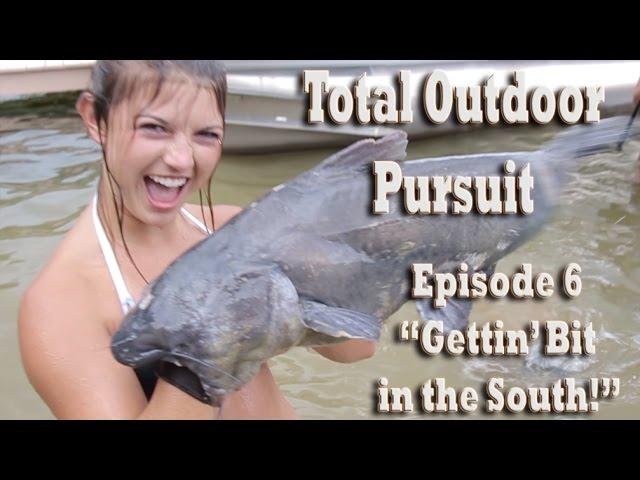 Noodling Giant Blue \ Flathead Catfish with Bare Hands! Total Outdoor Pursuit Episode 6