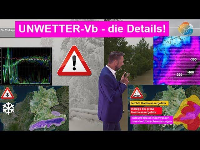 UNWETTER-Vb - die Details: Starkregen & Schnee, Hochwasser & Glätte, Lawinen und Schneebruch + Trend